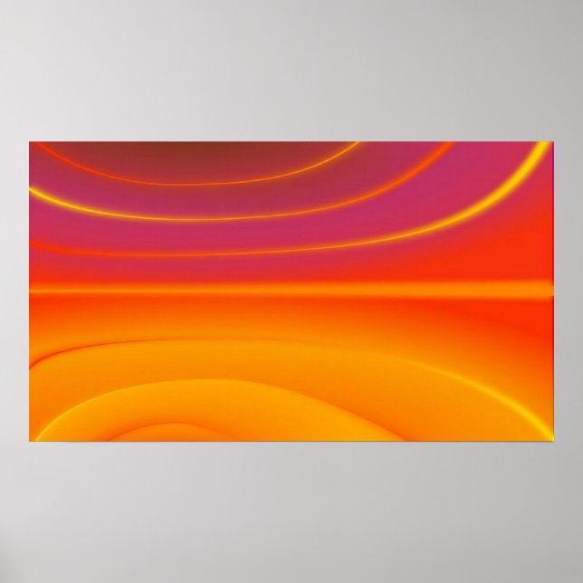 Abstrato Orange Swirl Poster (Frente)