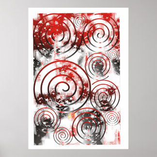 Abstrato original O Poster preto/vermelho/branco s
