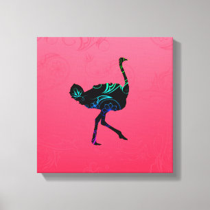 Abstrato Ostrich Canvas