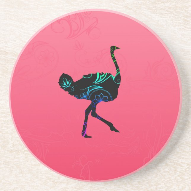 Abstrato Ostrich Porta copos (Frente)