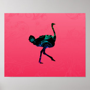 Abstrato Ostrich Poster