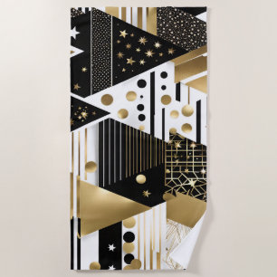 abstrato ouro e toalha de praia em triângulos pret