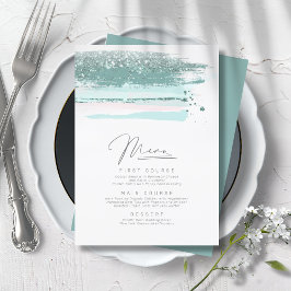 Abstrato Paint Trave o Teal do Menu de Casamento I