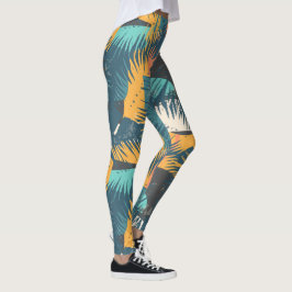 Abstrato Palm Leaf Leggings