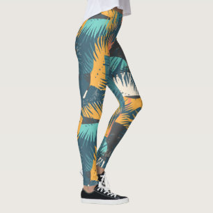 Abstrato Palm Leaf Leggings