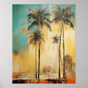 Abstrato Palm Tree Poster