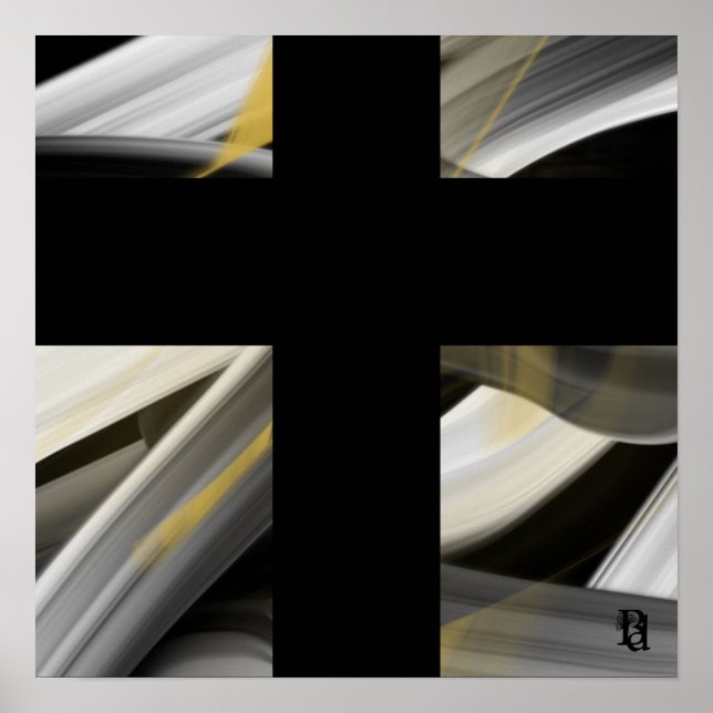 Abstrato Paper Trend poster Art Black White (Frente)