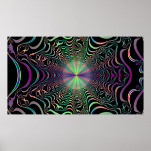 Abstrato Pastel Fractal Web Poster