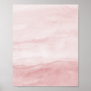 Abstrato Pastel Pink Ombre Watercolor Poster