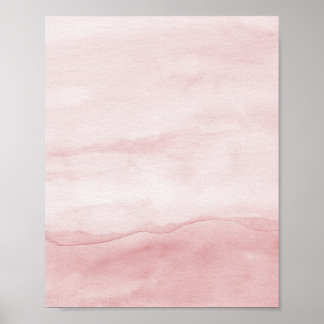 Abstrato Pastel Pink Ombre Watercolor Poster