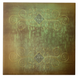 Abstrato patina cobre e verde por Renee