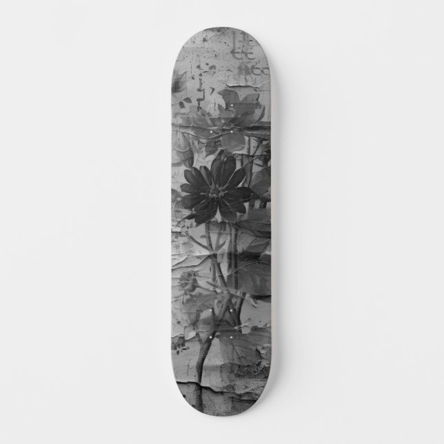 Abstrato - Pavimento do Skate Floral com Grunge Ve (Frente)