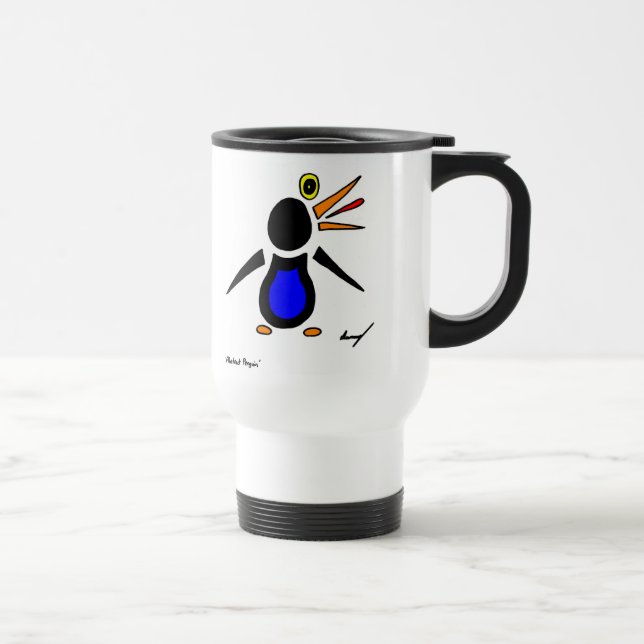 Abstrato Penguin Caneca de viagem (Direita)