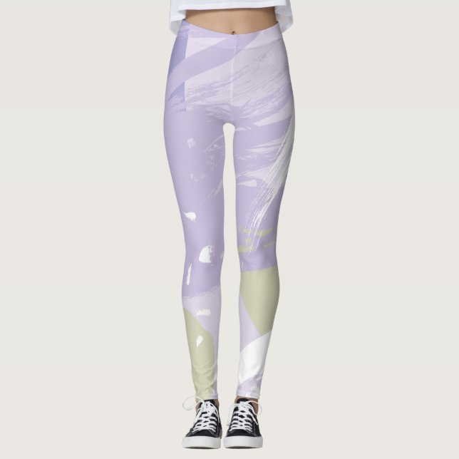 Abstrato Pincel Traço Leggings (Frente)