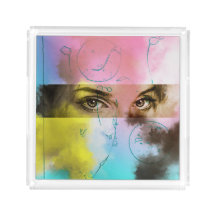 Abstrato, Pop de arte colorida, servindo bandeja