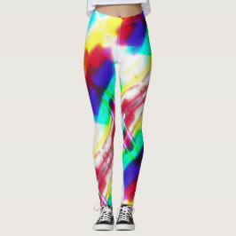 Abstrato Popart Leggings primárias do arco-íris