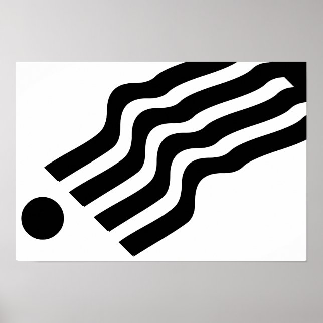 Abstrato Poster branco preto (Frente)