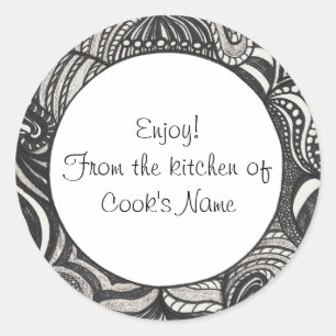 Abstrato preto da cozinha de etiquetas da tampa