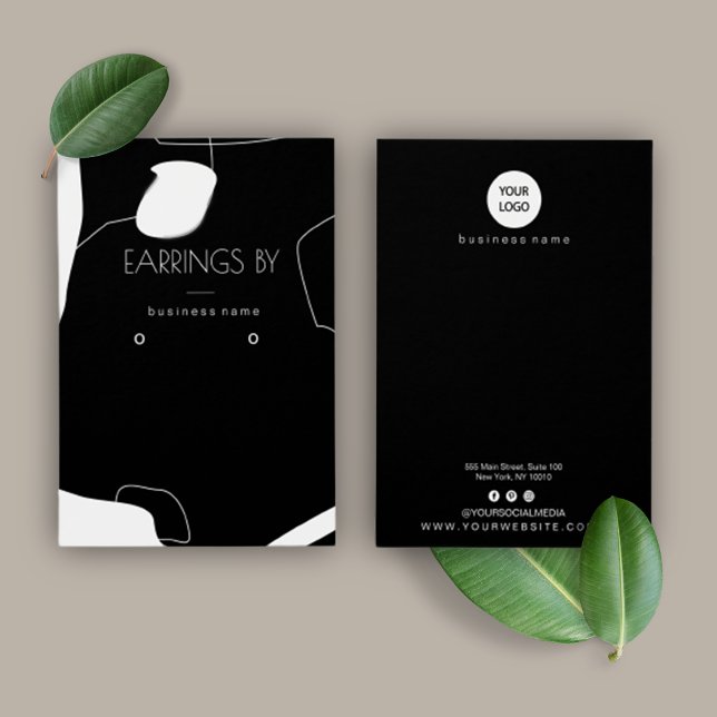 Abstrato preto e branco Design de placa de exibiçã (Criador carregado)