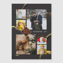 Abstrato preto Holly Jolly Foto de Natal