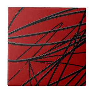 Abstrato Preto Vermelho Moderno