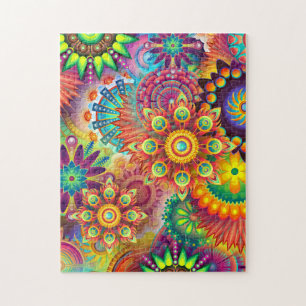 Abstrato Psicedélico Mandalas Quebra-cabeça