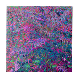 Abstrato Psychedelic Rainbow Colors Foliage Garden