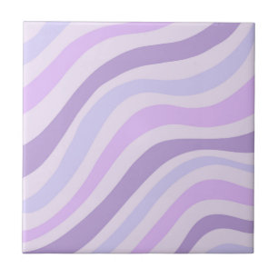 Abstrato Purple Blue Wavy Stripe Moderna