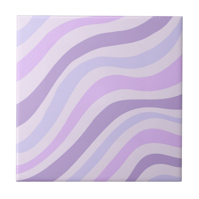Abstrato Purple Blue Wavy Stripe Moderna (Frente)