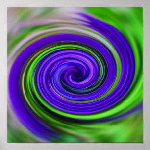 Abstrato Purple Green Swirls Colors Impressão
