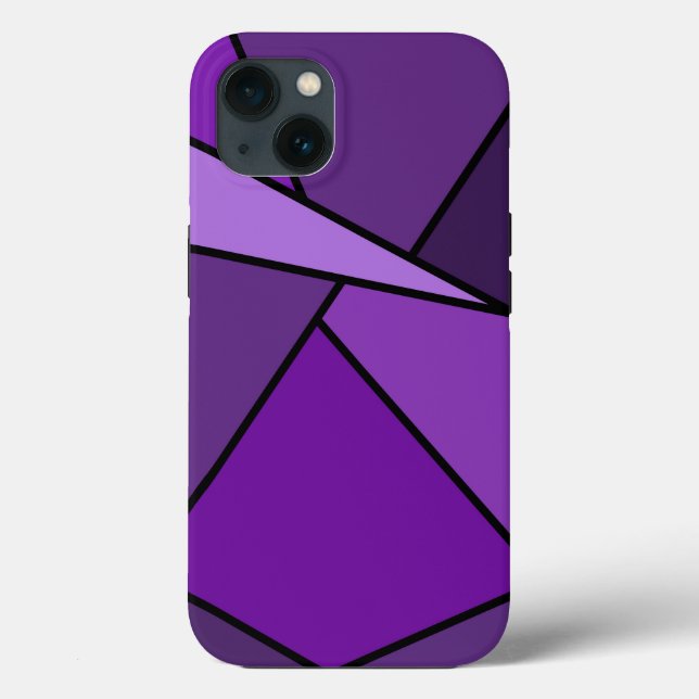 Abstrato Purple Polygons Bateria Case (Verso)