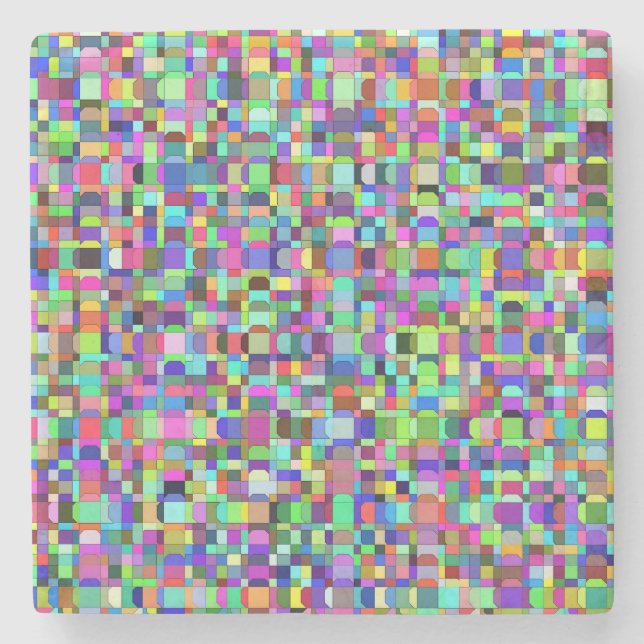 Abstrato quadrados Formas com Porta copos de Pedra (Frente)