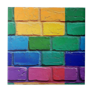 Abstrato Rainbow Brick Pattern