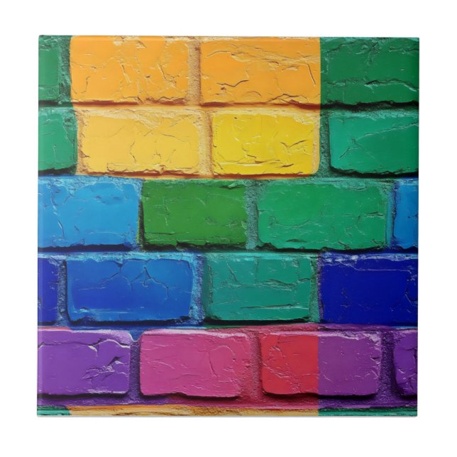 Abstrato Rainbow Brick Pattern (Frente)