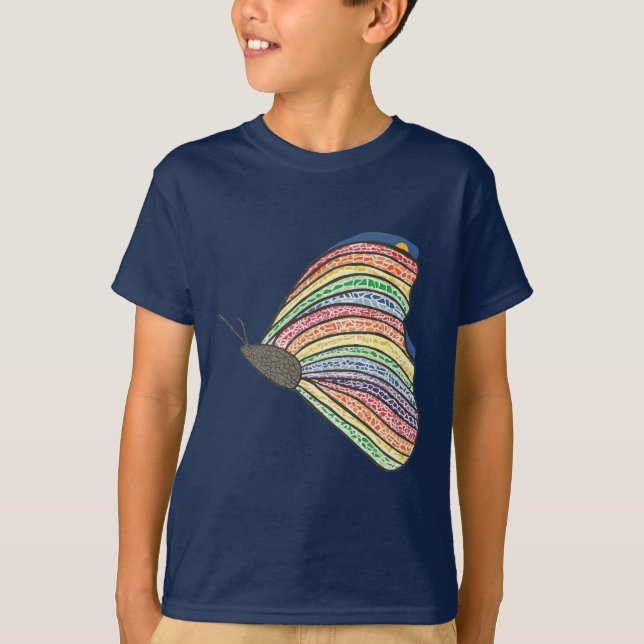 Abstrato Rainbow Mosaico - Camisetas de borboletas (Frente)