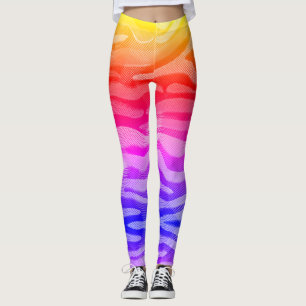 Abstrato Rainbow Yellow, Red, Pink, Blue Leggings