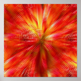 Abstrato Red E Yellow Circle Poster