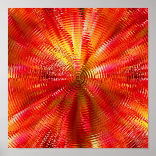 Abstrato Red E Yellow Circle Poster (Frente)