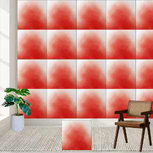 Abstrato Red Watercolor Wash Azulejo Cerâmico