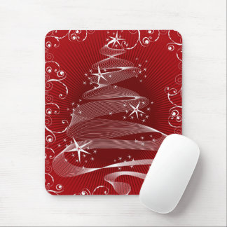 Abstrato Red X'mas Tree & Swirls Mousepad