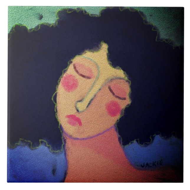 Abstrato Retrato Rainy Hair Days de uma Mulher (Frente)