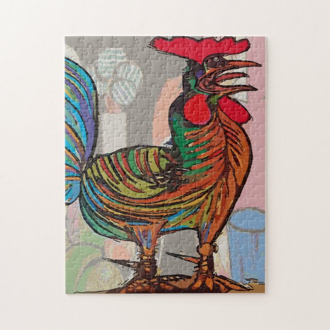 Abstrato Rooster, Chamada de manhã, Quebra-cabeça  (Vertical)