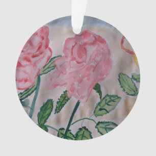 Abstrato Rosa de Verão Ornamento acrílico