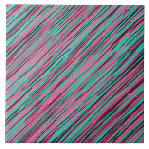 Abstrato Rosa E Teal Stripados