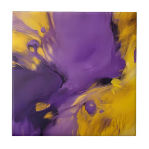 Abstrato Roxo e Dourado