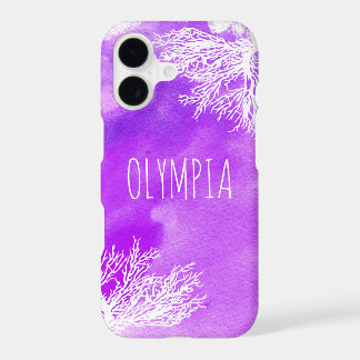 Abstrato roxo, esplaxa de aquarela e recife branco