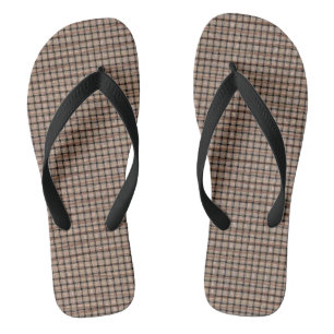 Abstrato Russo Burlap Brown Tan Weave Chinelos