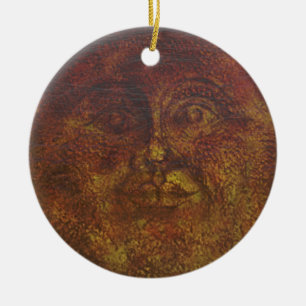 Abstrato Rusty Brown Face do Ornamento do Sol