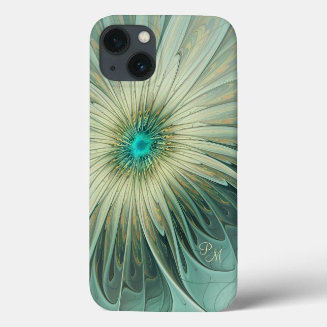 Abstrato Sage Green Fantasy Flor Personalizado Fra (Verso)