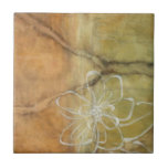 Abstrato Silhouette Pintura em Fundo de Tom<br><div class="desc">O fundo desta pintura de Jennifer Goldberger parece uma mesa com uma fenda perfurada. Há também uma abstrato de silhueta de uma flor feita em tinta branca,  que mal supera o fundo marrom.</div>